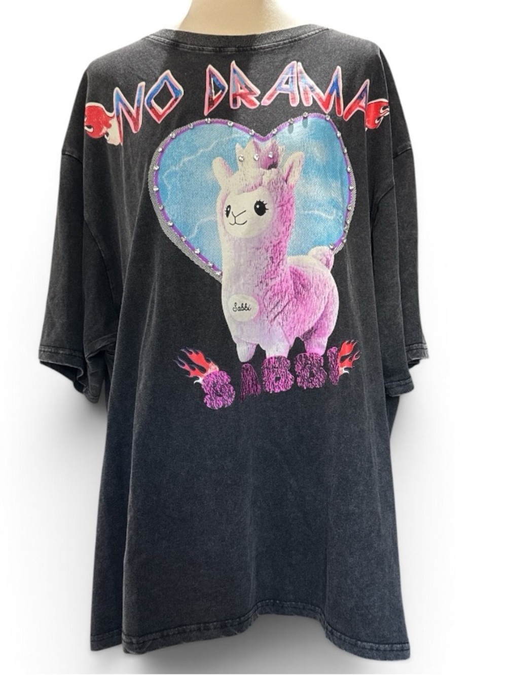Sabbi No Drama Llama Acid Wash Tee #705
